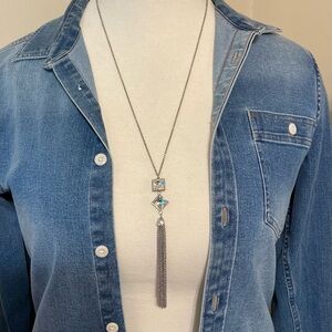 WHITE HOUSE BLACK MARKET CRYSTAL TASSEL NECKLACE